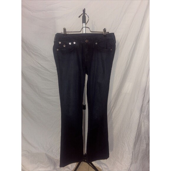 True Religion Women's Jeans Size 28 Blue Dark Wash Stretch Bootcut, Low Rise - Picture 1 of 4